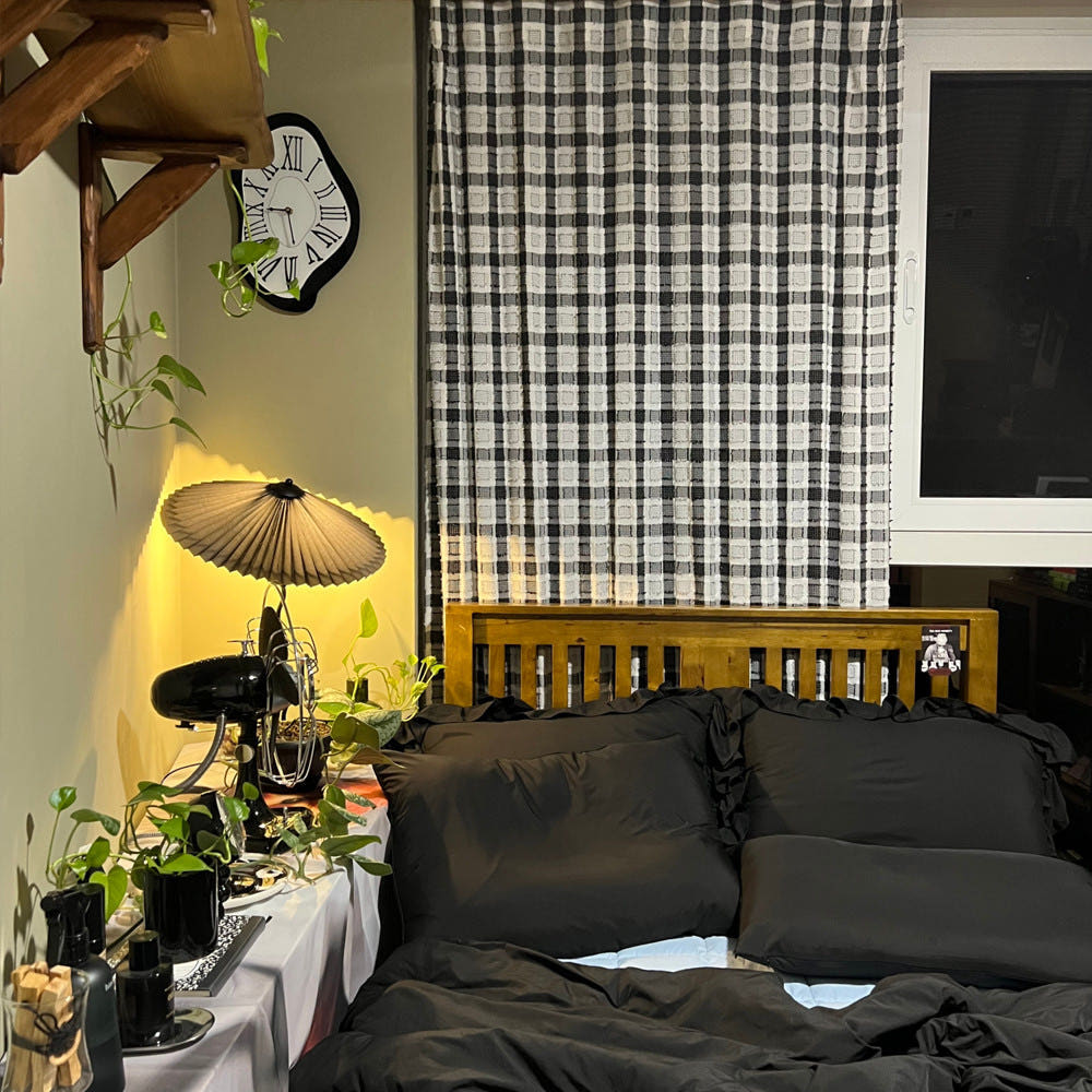 무성화 beggar 미드센츄리 모던 체크 커튼 135x150cm(MUSEONGHWA Beggar Mid-Century Modern Check Curtain 135x150cm) - 4
