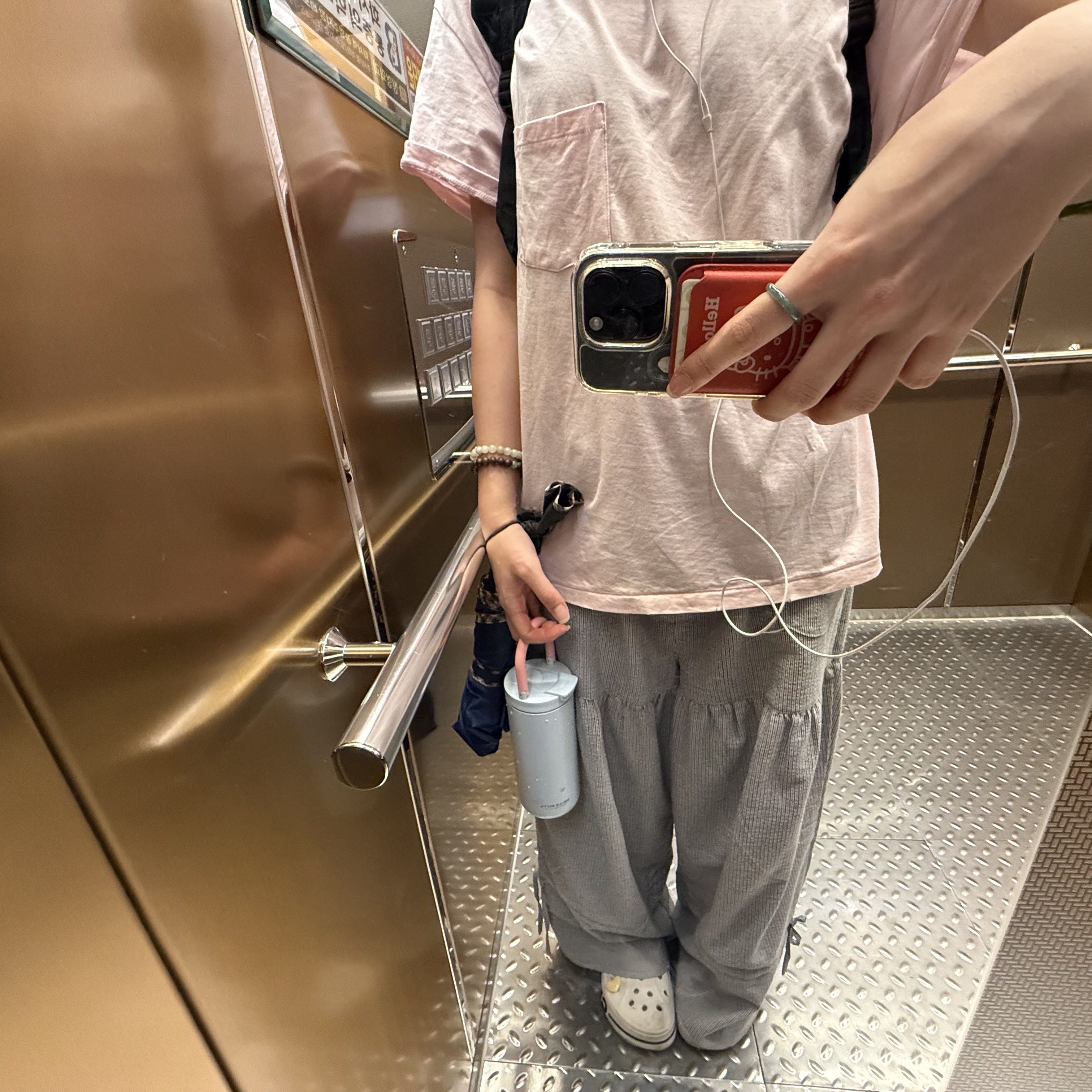 COYSEIO Shirring Rough Pants Stripe 착용 스타일