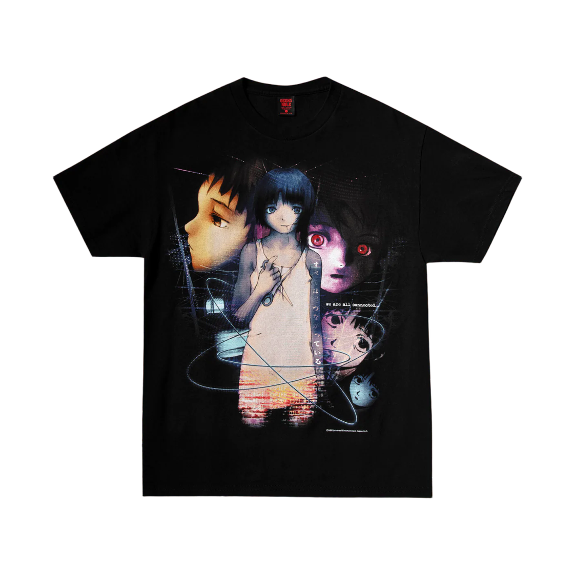 긱스 룰 x 시리얼 익스페리먼츠 레인 15 실크스크린 프린팅 티셔츠 Vol.05 블랙(Geeks Rule x Serial Experiments Lain 15 Silkscreen Printing T-Shirt Vol.05 Black)