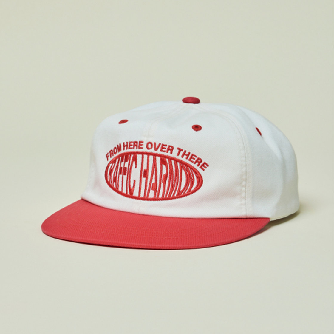 트래픽하모니 라운드 로고 트러커햇 아이보리&레드(Traffic Harmony Round Logo Trucker Hat Ivory & Red) - 4