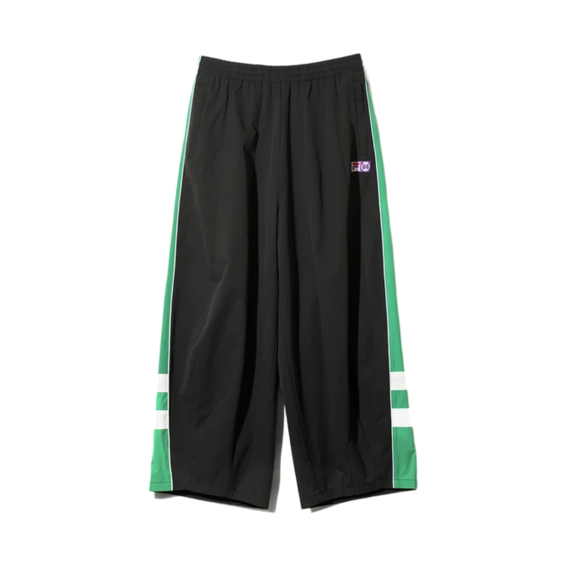 니들스 x 휠라 H.D. 윈드 팬츠 블랙 화이트 그린(Needles x Fila H.D. Wind Pant Black White Green)