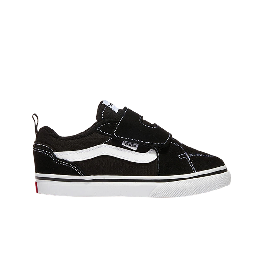 VN000EH9BZW (TD) Vans Fillmore Velcro Suede Canvas Black White