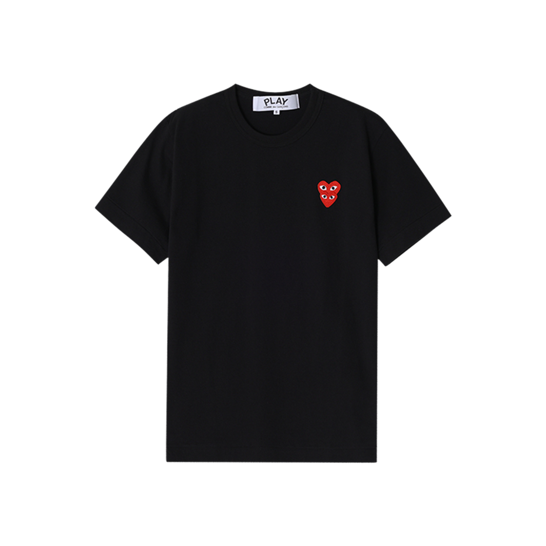 [25% 쿠폰] 플레이 꼼데가르송 레드 더블 하트 티셔츠 블랙([25% 쿠폰] Play Comme des Garcons Red Double Heart T-Shirt Black)