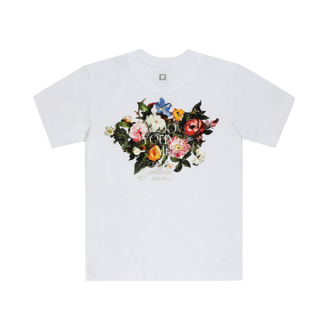 [25% 쿠폰] (W) 우영미 플라워 백로고 티셔츠 화이트([25% 쿠폰] (W) Wooyoungmi Flower Back Logo T-Shirt White) - 1