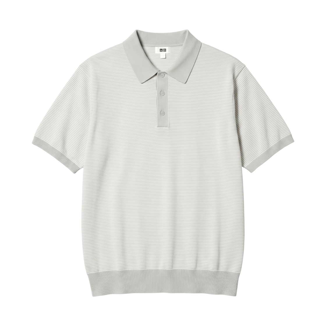 485611-02 Uniqlo Washable Knit Polo Sweater Light Gray