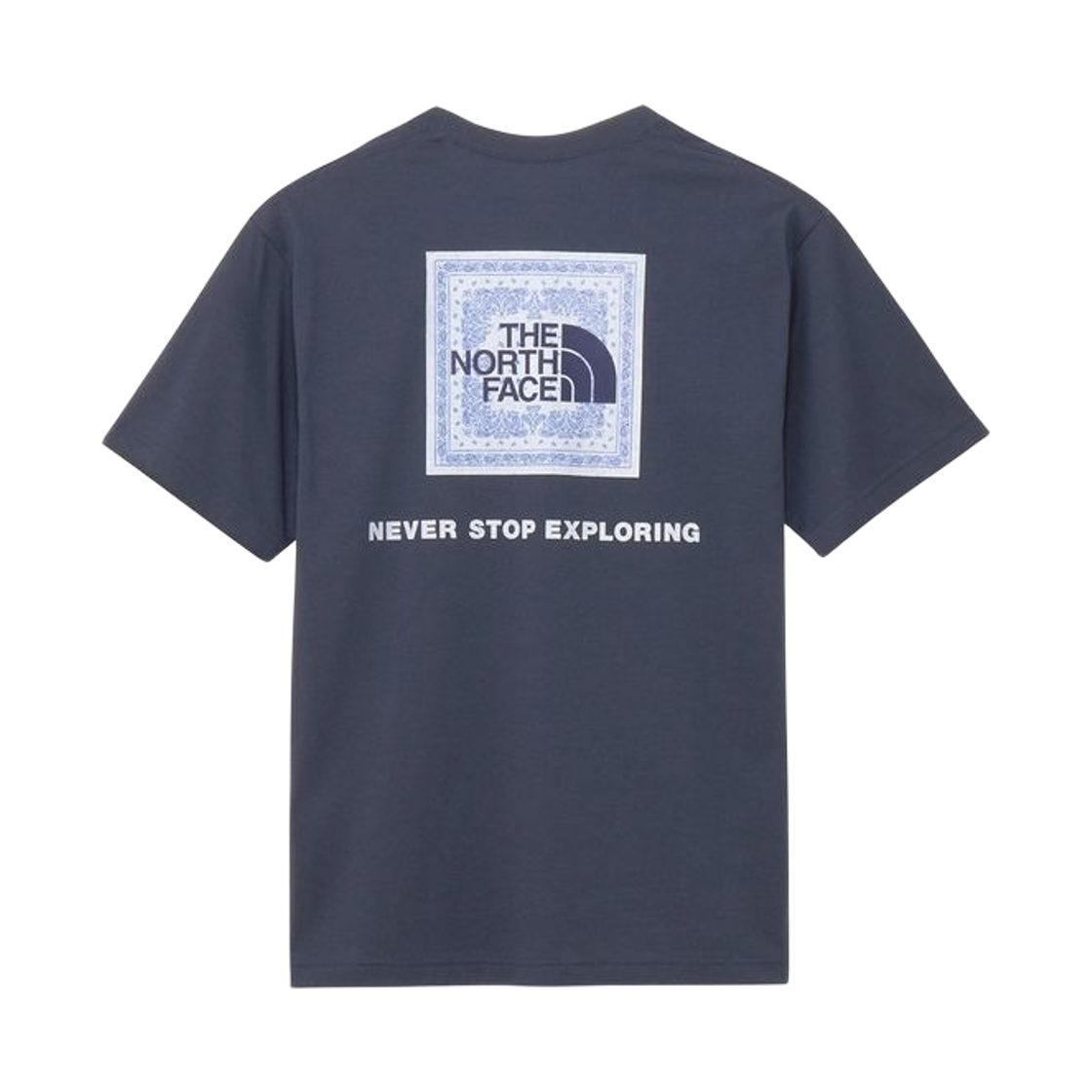 NT32446UN The North Face Short Sleeve Bandana Square Logo T-Shirt Urban Navy