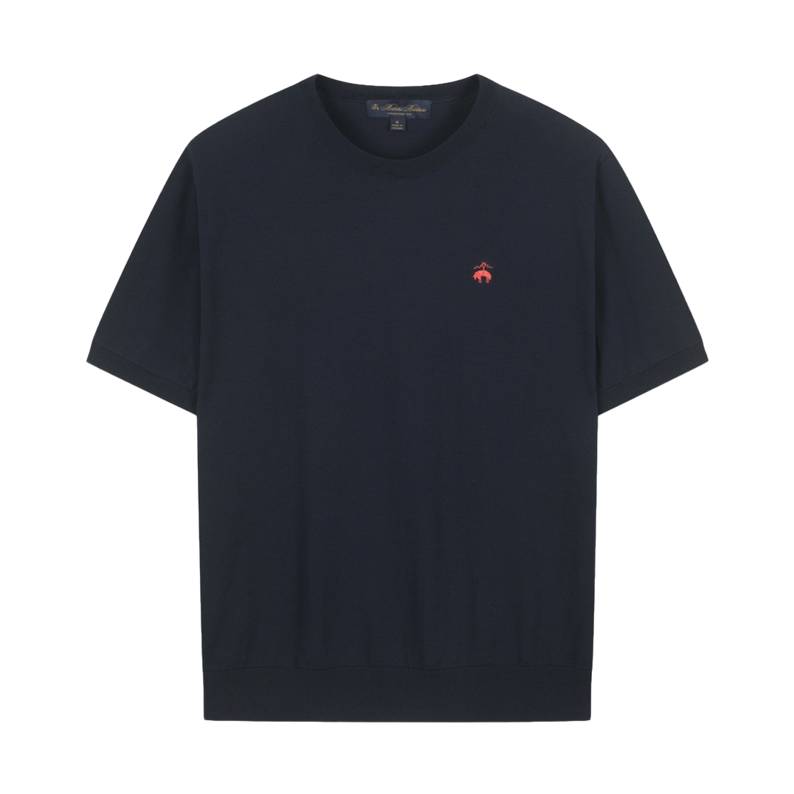 BBWRMBZ201RGA BrooksBrothers Cotton Crewneck Short Sleeve Sweater Dark Navy