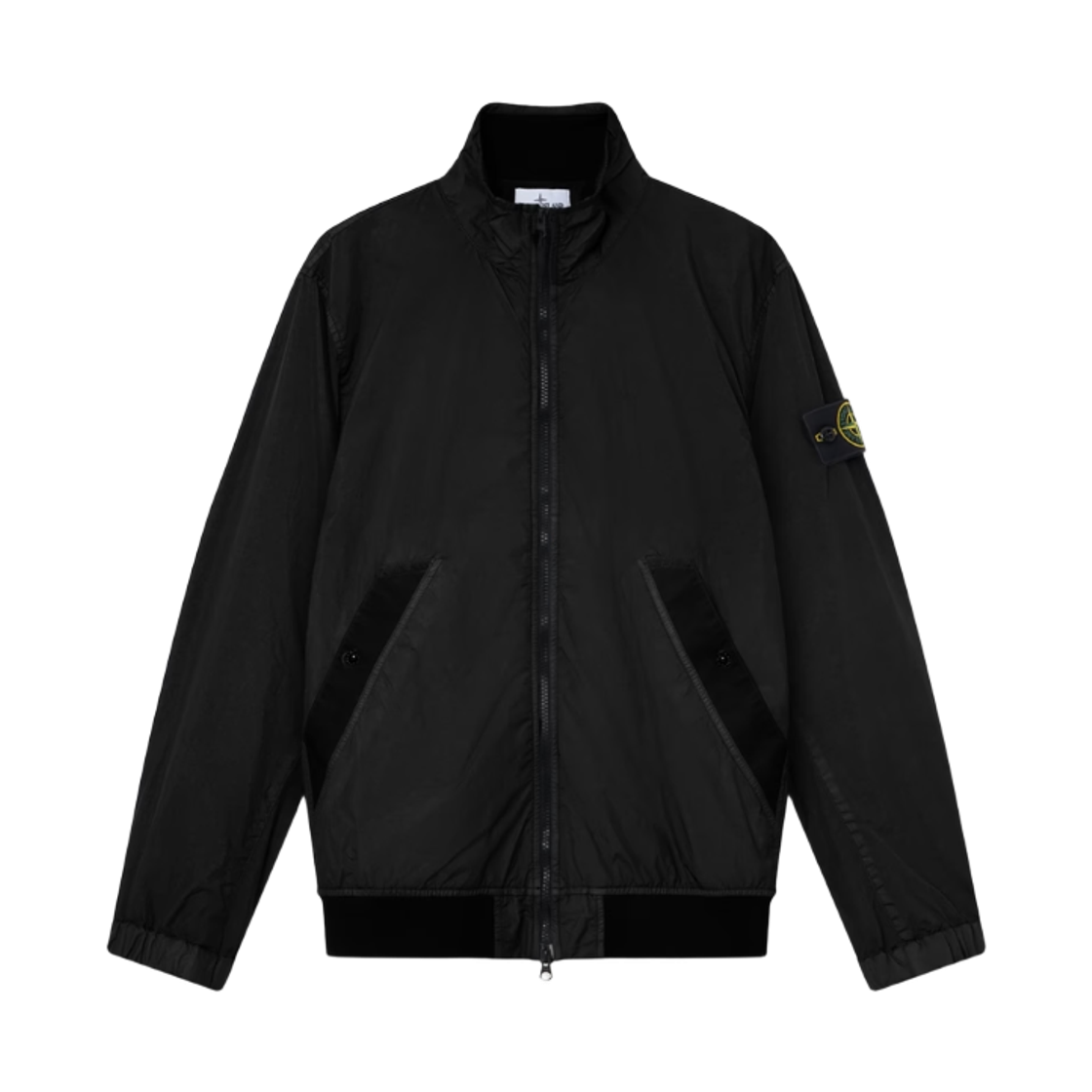 L2S1541000-02S0A23-V0029 Stone Island 4100002 Crinkle Reps NY Stand Collar Jacket with Wind Resistance and Anti-Drop Black - 26FW