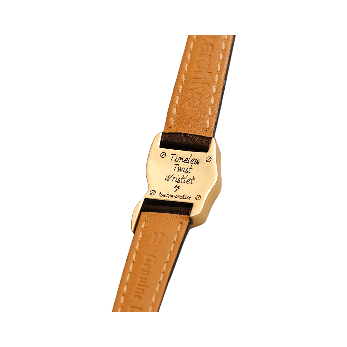 토우토우아카이브 타임리스 트위스트 위슬릿 5.0 브라운 골드(TOWTOW.ARCHIVE Timeless Twist Wristlet 5.0 Brown&Gold) - 3