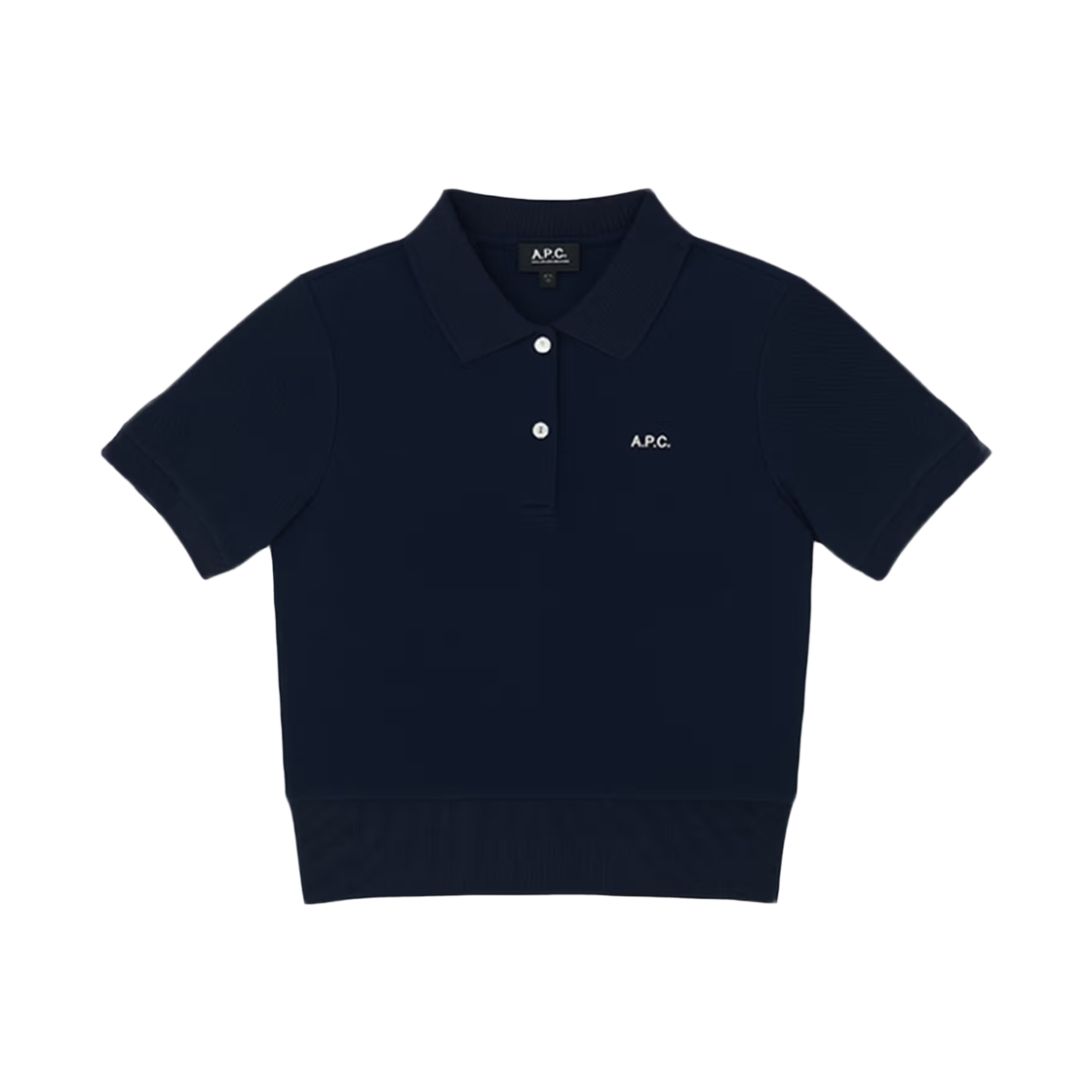 COGWZ-F26522-IAK (W) A.P.C. Embroidered Small Logo Polo T-Shirt Dark Navy