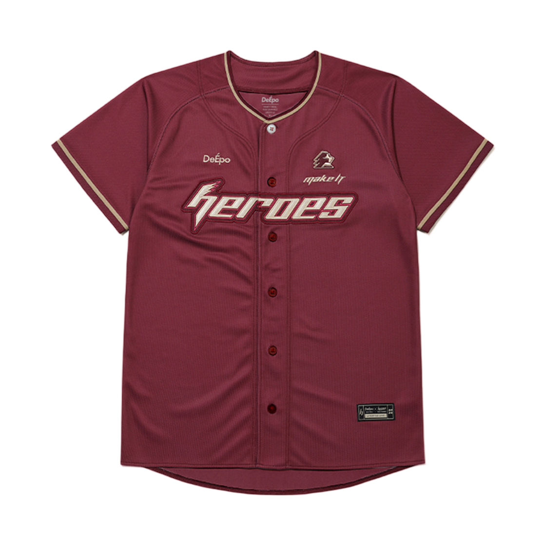 키움 히어로즈 x 디에포 26 유니폼 버건디 (논 마킹 버전)(Kiwoom Heroes x DeEpo 26 Uniform Burgundy (Non Marking Ver.)) - 1
