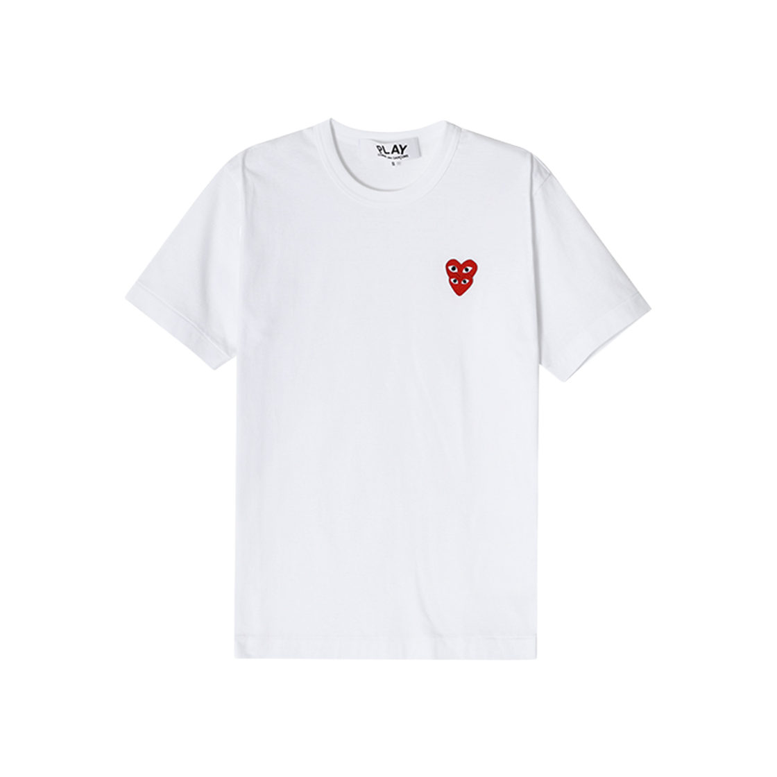 [25% 쿠폰] 플레이 꼼데가르송 레드 더블 하트 티셔츠 화이트([25% 쿠폰] Play Comme des Garcons Red Double Heart T-Shirt White)