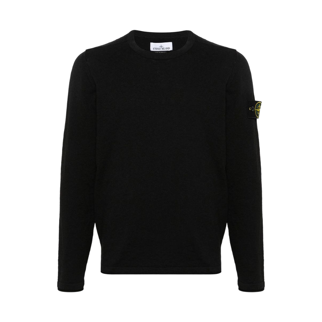 L1S1551000-52S00B0-V0029 Stone Island 5100052 Organic Cotton and Nylon Crewneck Jumper with Small Roll Finishes Black - 26SS