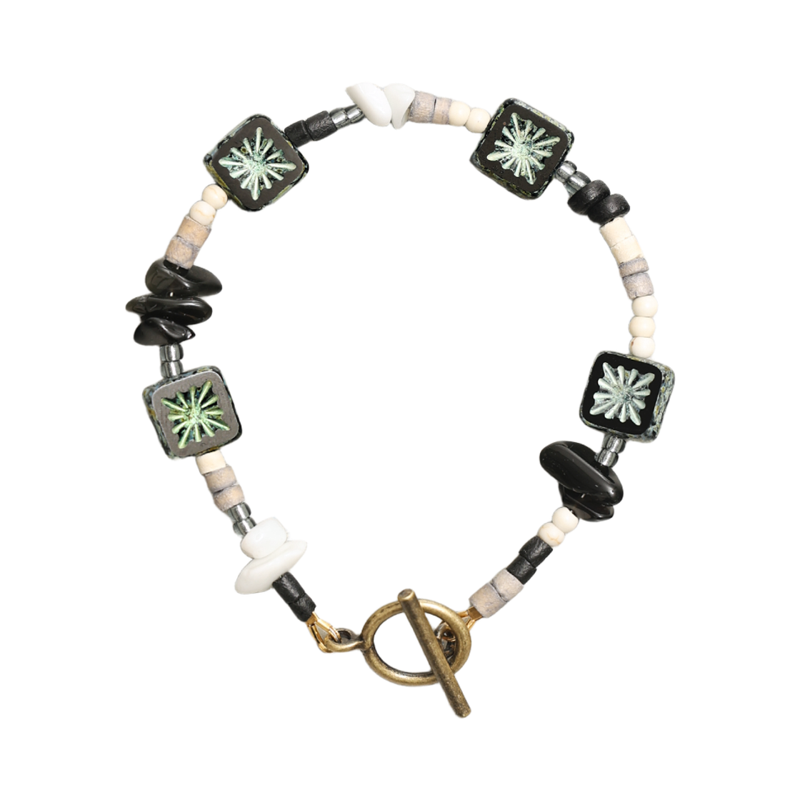 토우토우아카이브 스퀘어 썬 팔찌 블랙(TOWTOW.ARCHIVE Square Sun Bracelet Black)