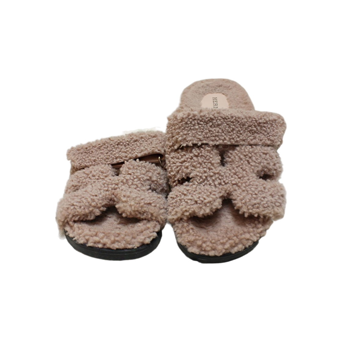 ITP7OFLTEJ4N Hermes Shearling Chiffre Sandals 36  H222196Z