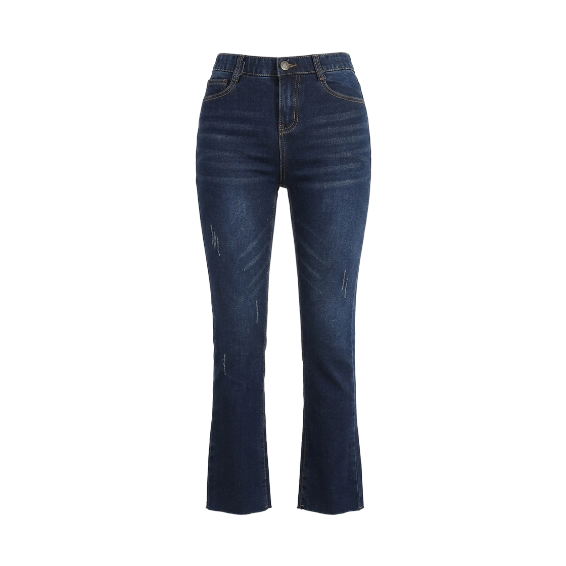GW5501 GCLIP Warm Fleece Secret Banding Cut Hem Straight Jeans