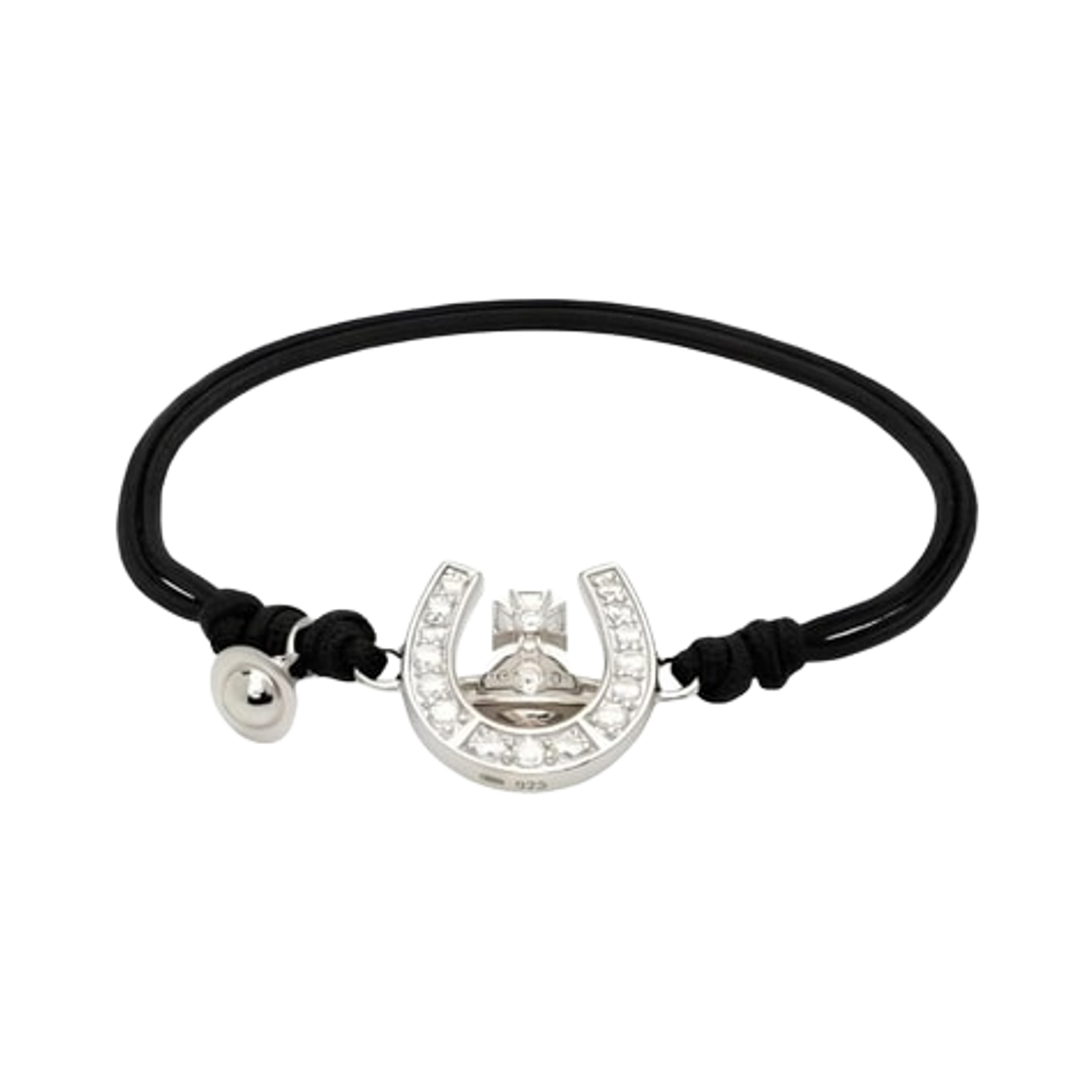 61030090-01P620 Vivienne Westwood Horace Friendship Bracelet Black Sliver