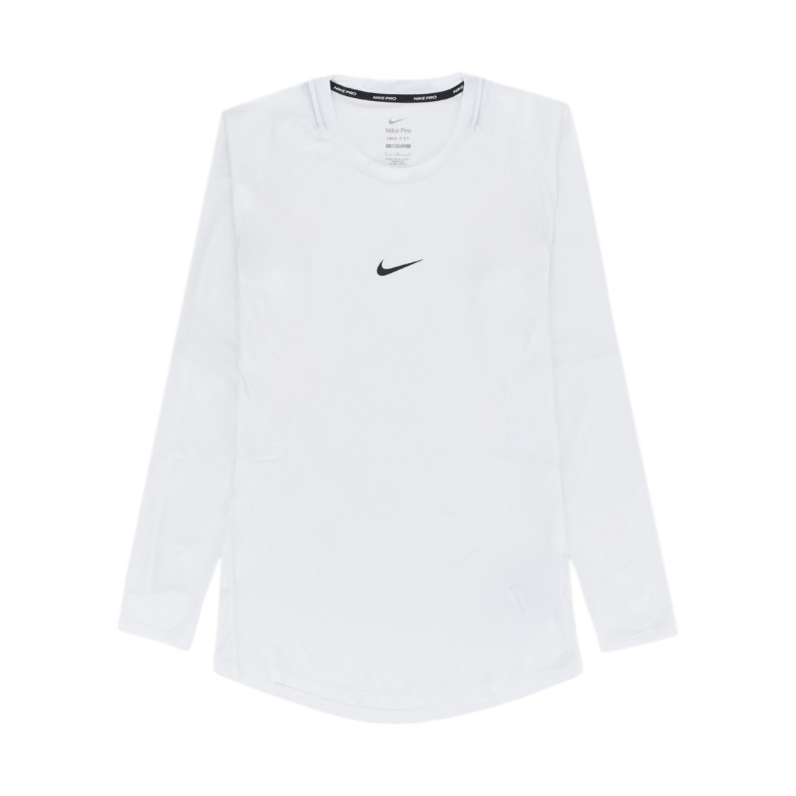 Nike Pro Dri-Fit Fitness Long Sleeve Top White Black - Asia