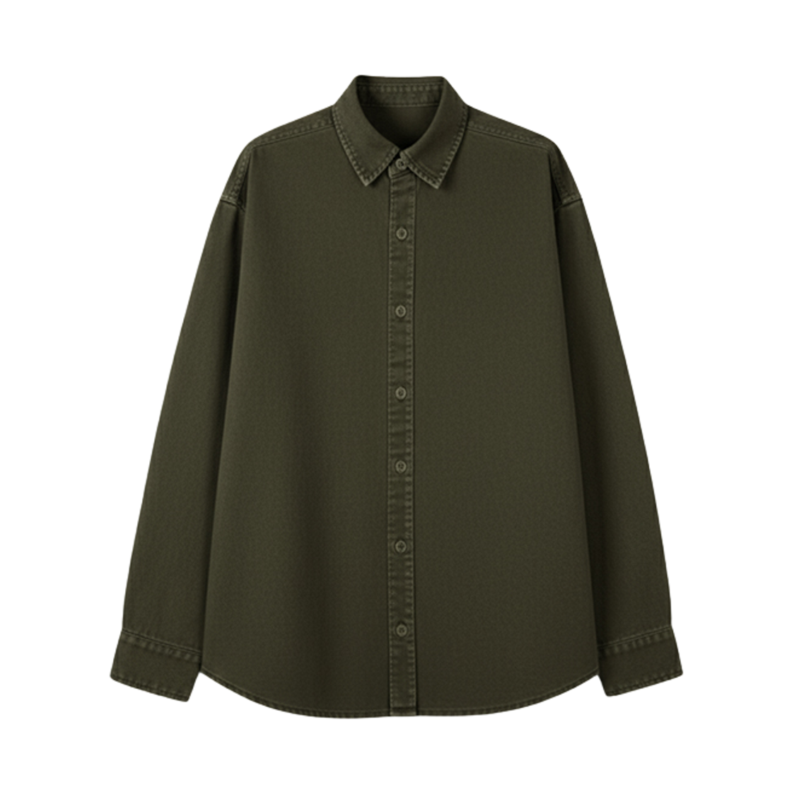 GCIN7779-카키 GCLIP Vintage Pigment Regular Fit Shirt Khaki
