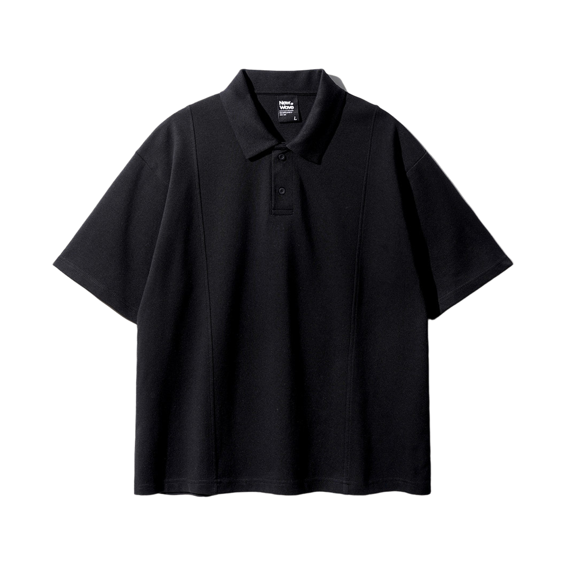 YKST1453_Black_29 FP142 Double cotton pintuck collar halfsleev t-shirts black YKST1453