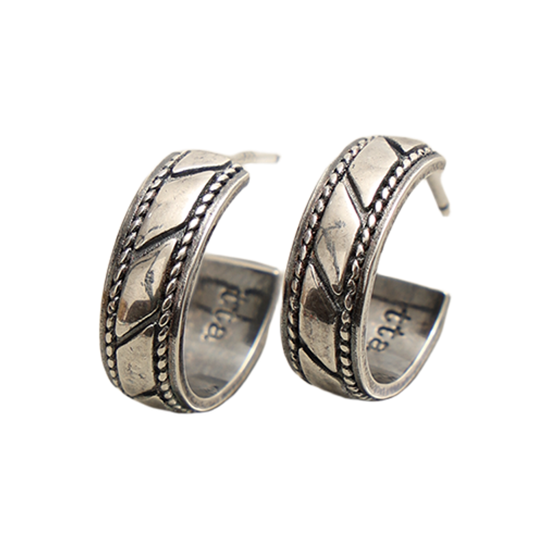 토우토우아카이브 루프링 귀걸이 실버 버니시(TOWTOW.ARCHIVE Loop Ring Earrings Silver Burnish) - 3