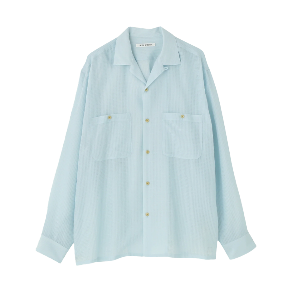 세븐 바이 세븐 시어 오픈 칼라 셔츠 블루 - 26FW(Seven By Seven Sheer Open Collar Shirts L/S Blue - 26FW)