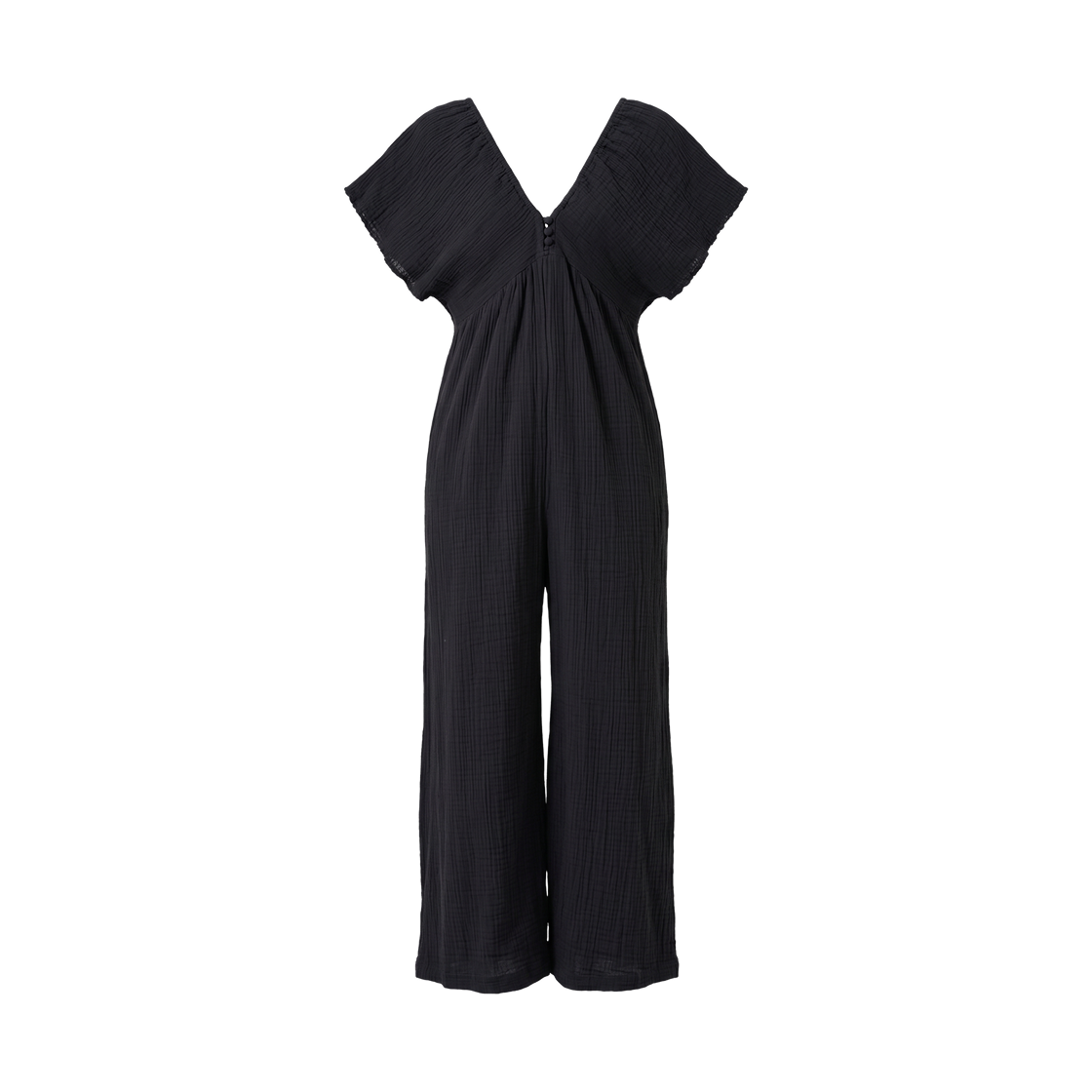 (W) 프릭스 스토어 인디언 더블 거즈 셔링 올인원 블랙((W) Freak's Store Indian Double Gauze Shirring All-In-One Black)