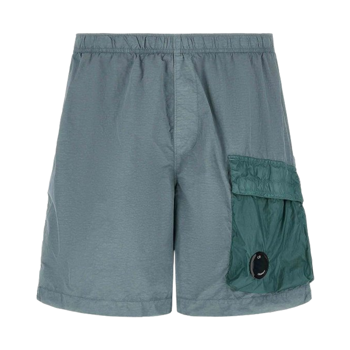 20CMBW264A006252M809 C.P. Company Flatt Nylon Mixed Lens Cargo Swim Shorts Silver Blue - 26SS