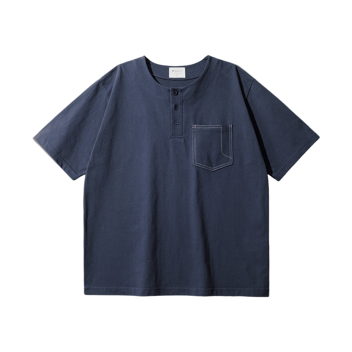 JJST1575_navy_29 FP142 Jin Henry Neck Short Sleeve Navy JJST1575