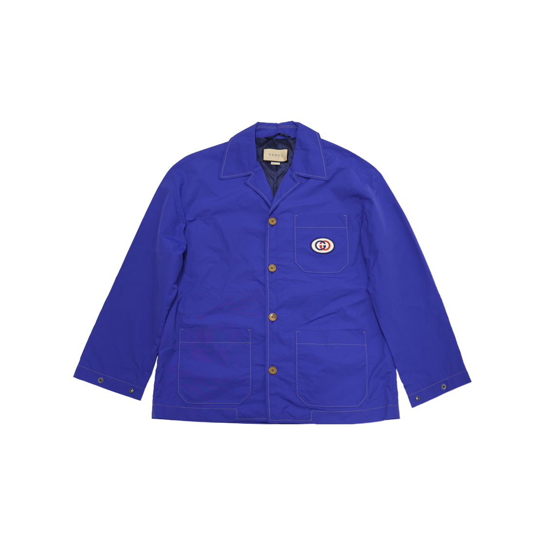 ITSKLKFONMQE Gucci x Gremlins Patchwork Shirt Jacket Blue