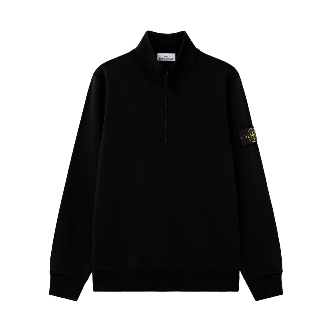 L2S1561000-70S0051-V0029 Stone Island 6100070 Organic Cotton Fleece Regular Fit Half Zip Sweatshirt Black - 26FW