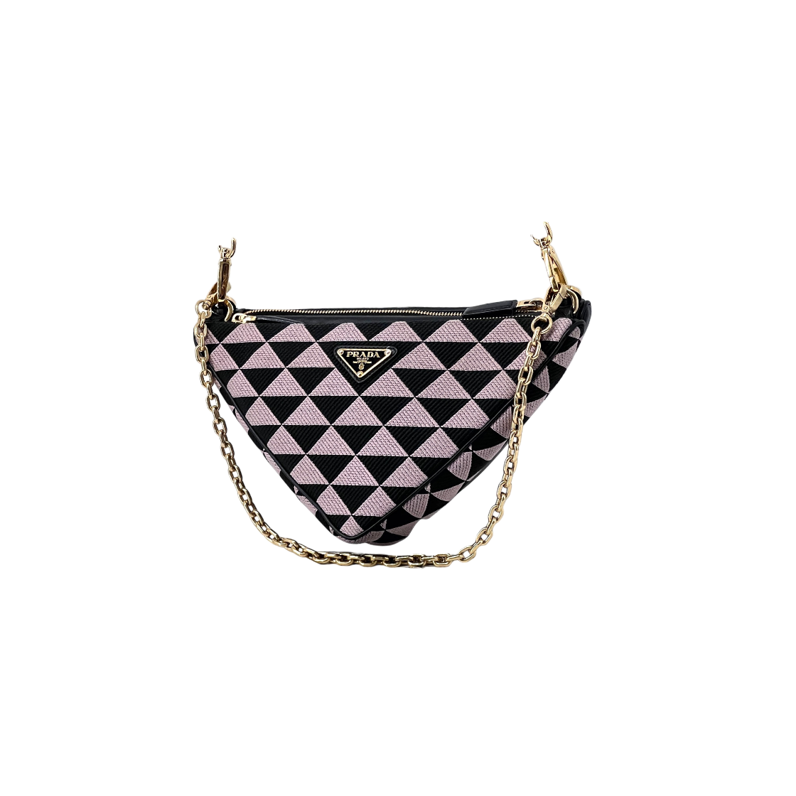 IT6PS6W34ETT Prada Triangle Dual Chain Mini Shoulder Bag