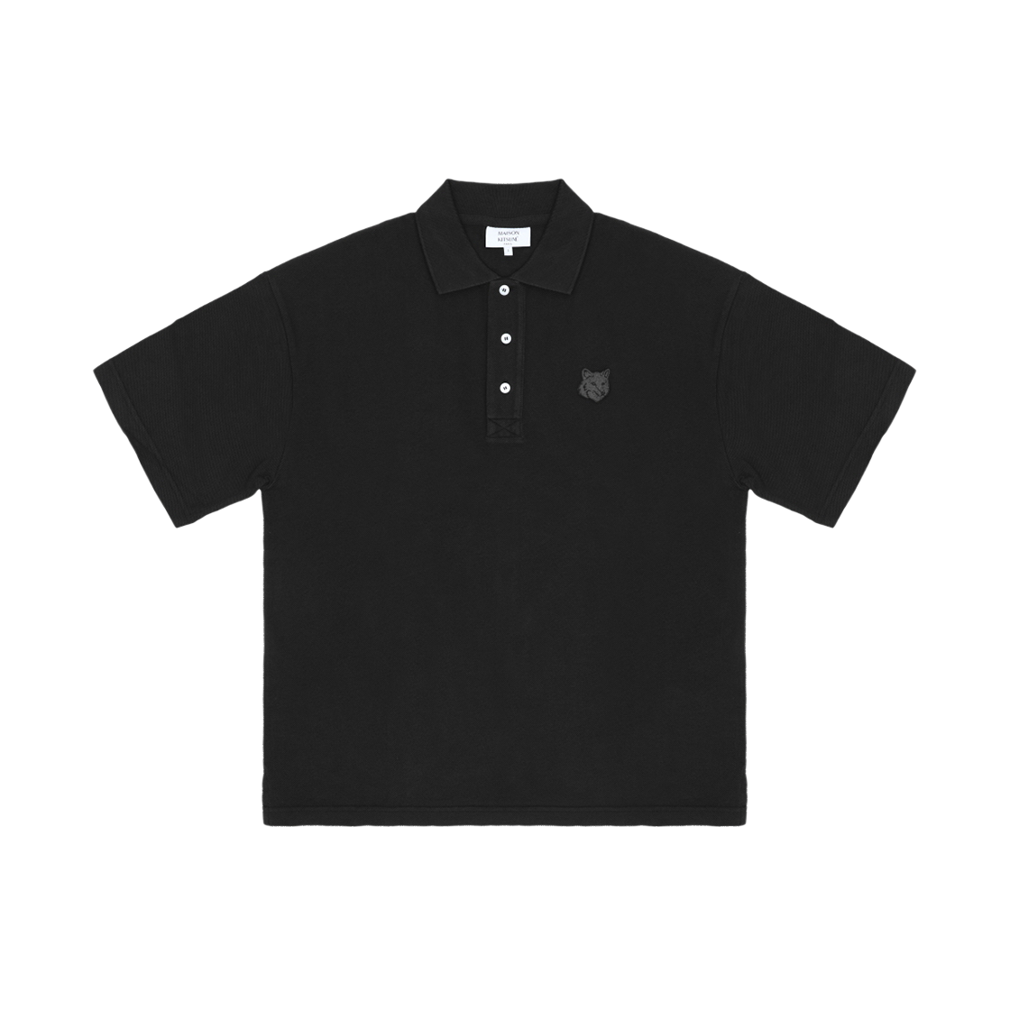 [25% 쿠폰] 메종 키츠네 폭스 헤드 오버사이즈 폴로 블랙([25% 쿠폰] Maison Kitsune Fox Head Oversize Polo Black)