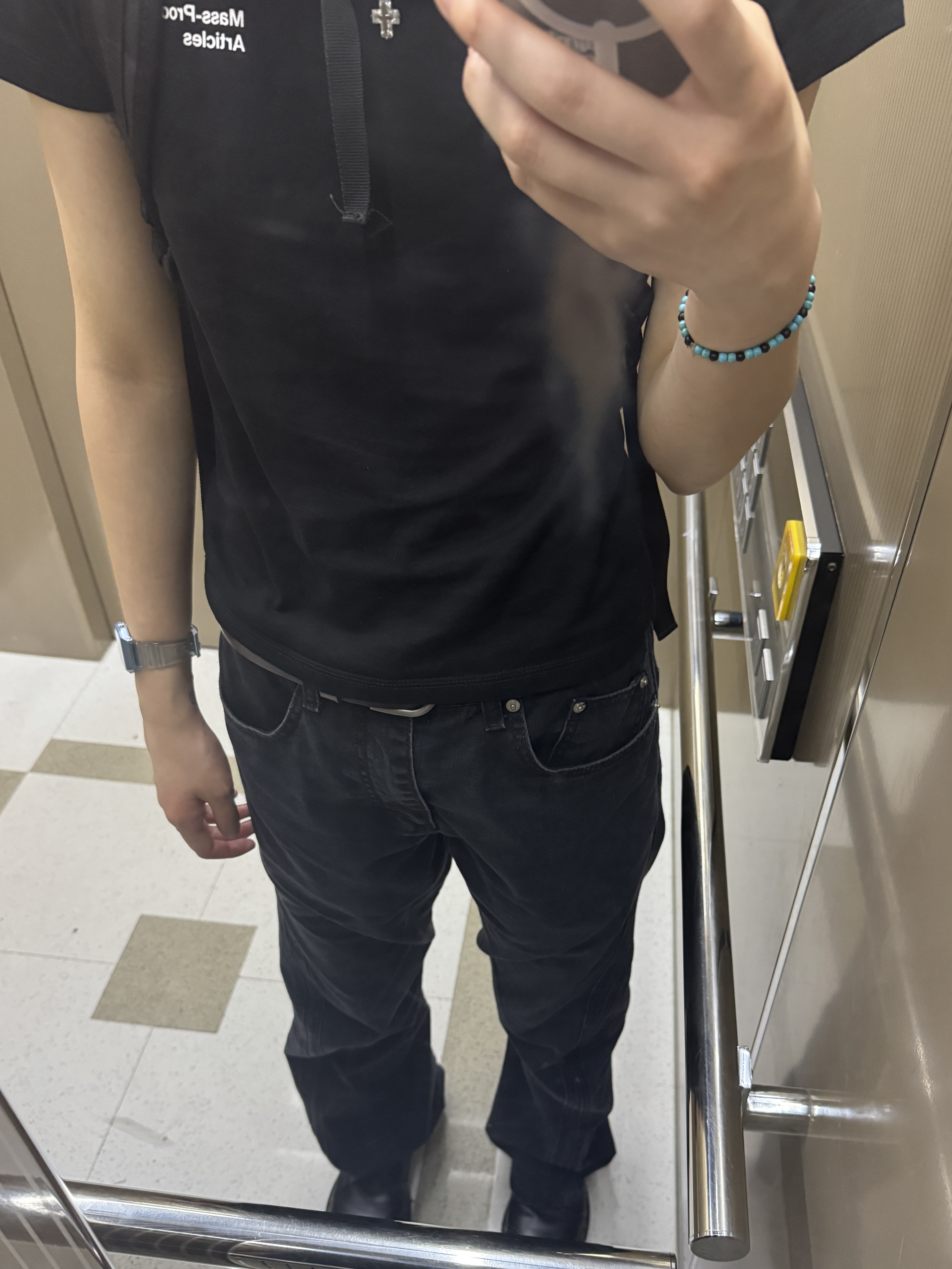Dr. Martens 1461 Smooth Black, Casio F-91WS-2 착용 스타일