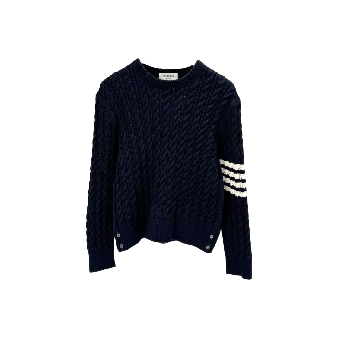 ITPSKAC4TUM8 Thom Browne Diagonal Stripe Cable Knit Navy MKA402A