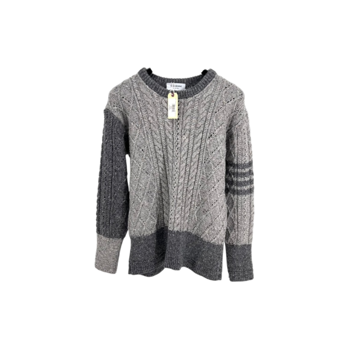 ITFPJT8SHIVS Thom Browne Mohair Diagonal Stripe Mixed Cable Knit FKA290F