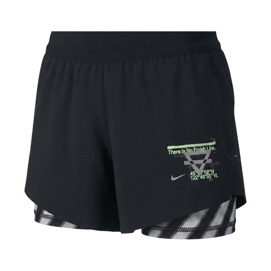 IW0977-010 (W) Nike Swift Dri-Fit Mid-Rise 2-in-1 Running Shorts Black (IW0977-010)