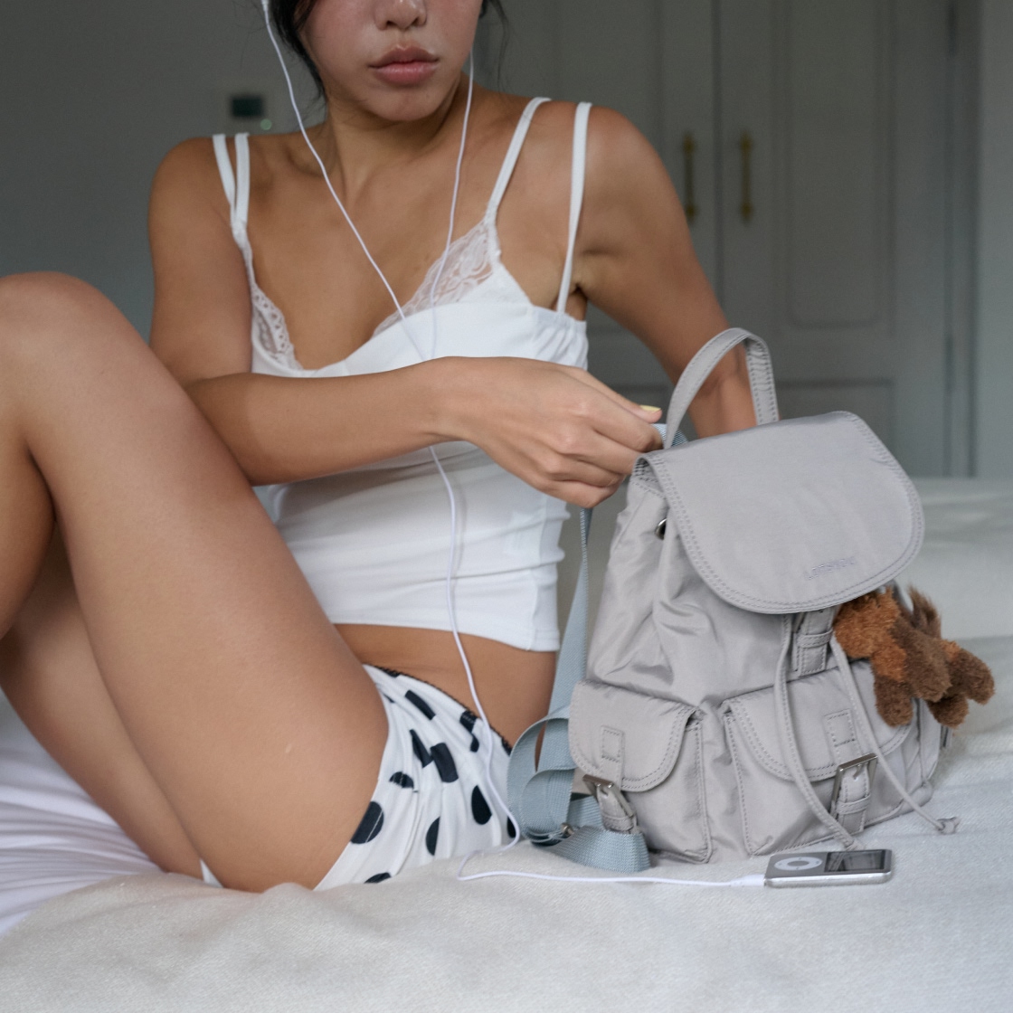라츠유 노스텔지아 소프트 백팩 그레이(LOTS YOU Nostalgia Soft Backpack GRAY) - 5