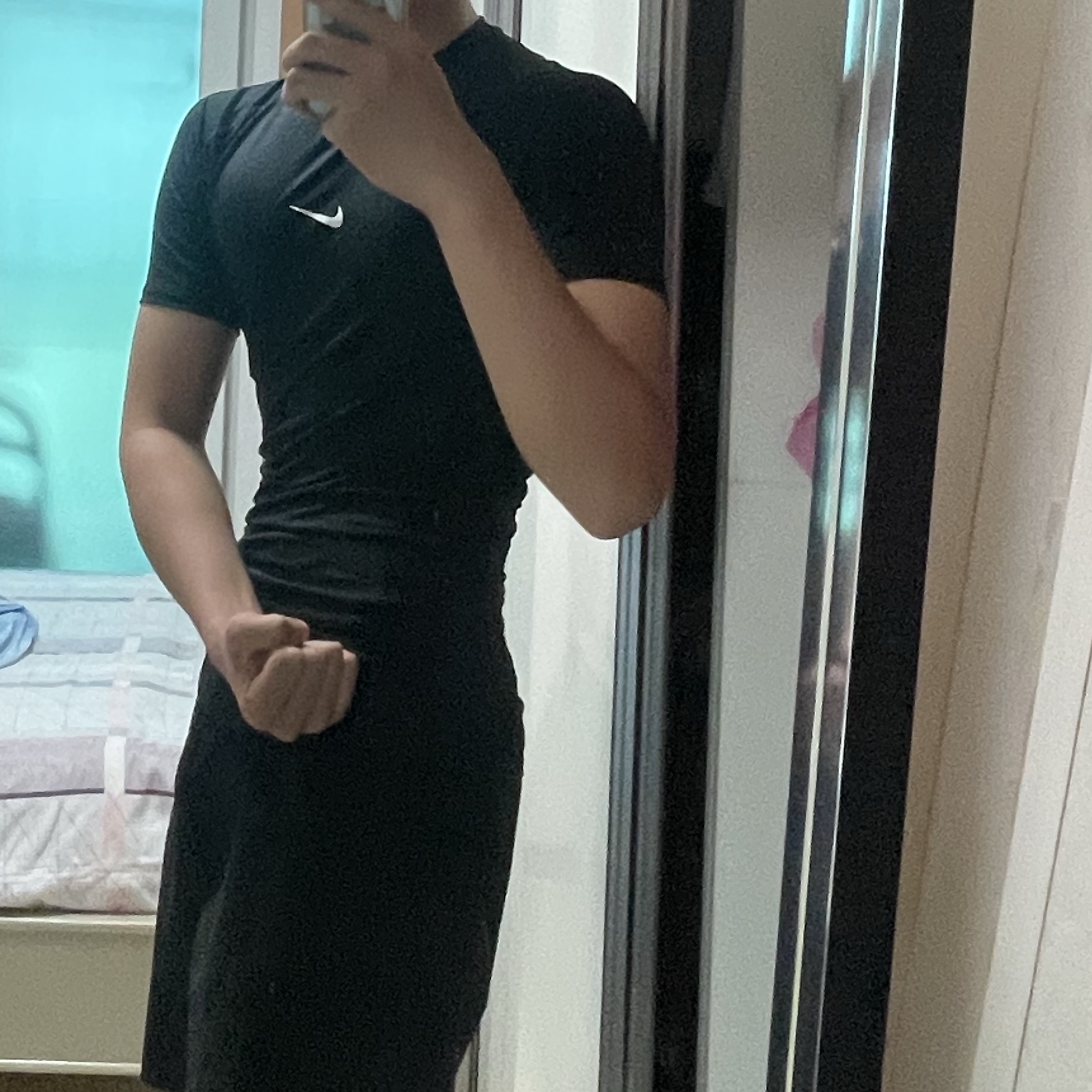Nike Pro Dri-Fit Short Sleeve Fitness Top Black - Asia 착용 스타일
