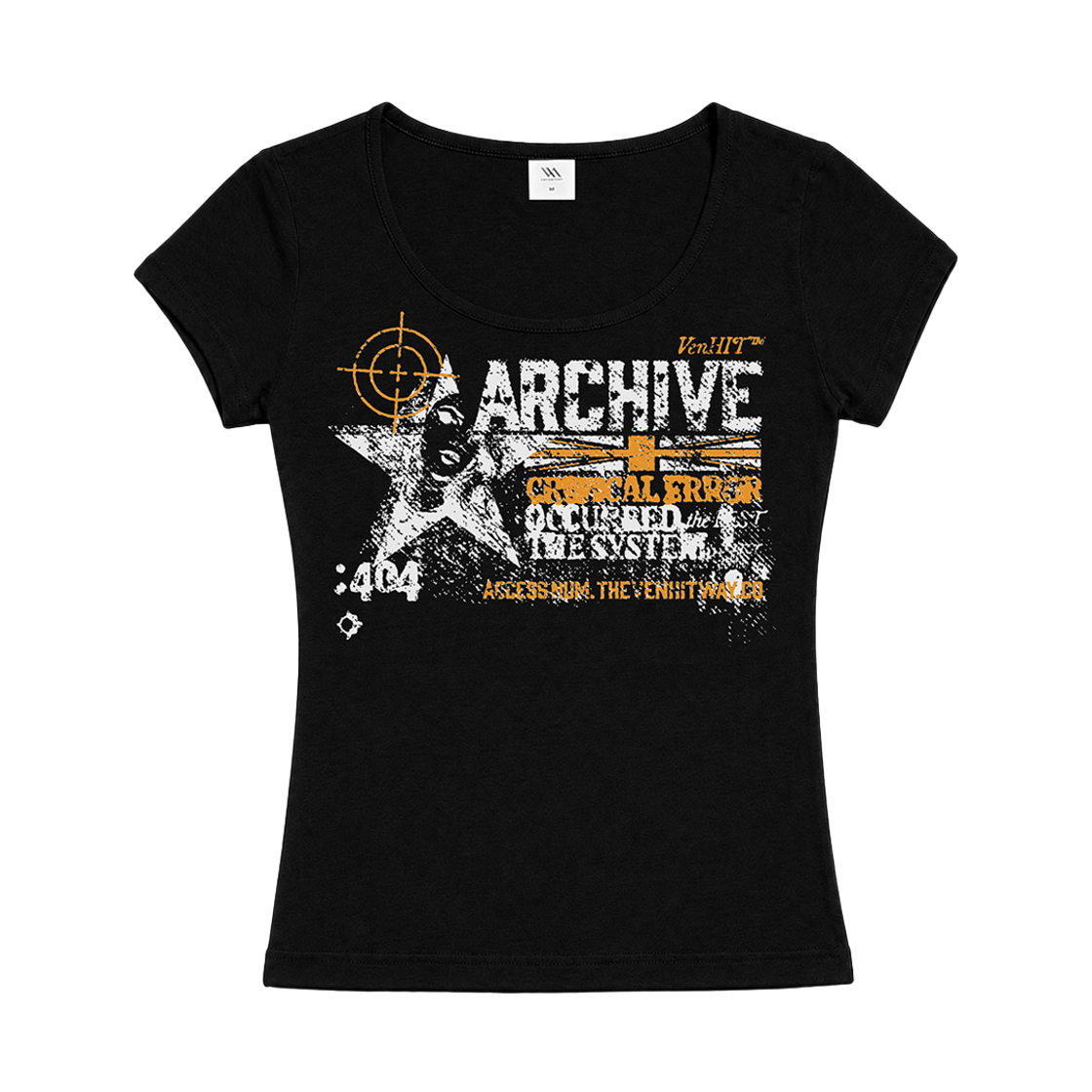 벤힛 크리티컬 에러유넥 슬림핏 반팔티 블랙(venhit Critical Error U-Neck Slim Fit T-Shirt Black)