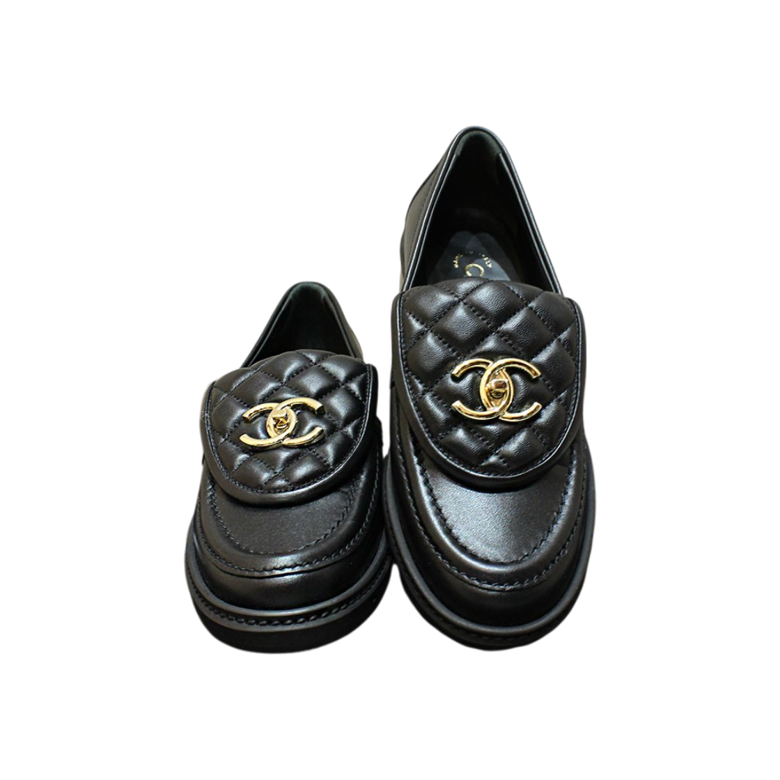 ITQHC5G7ILLV Chanel Lambskin Turnlock Loafers 36 G36646