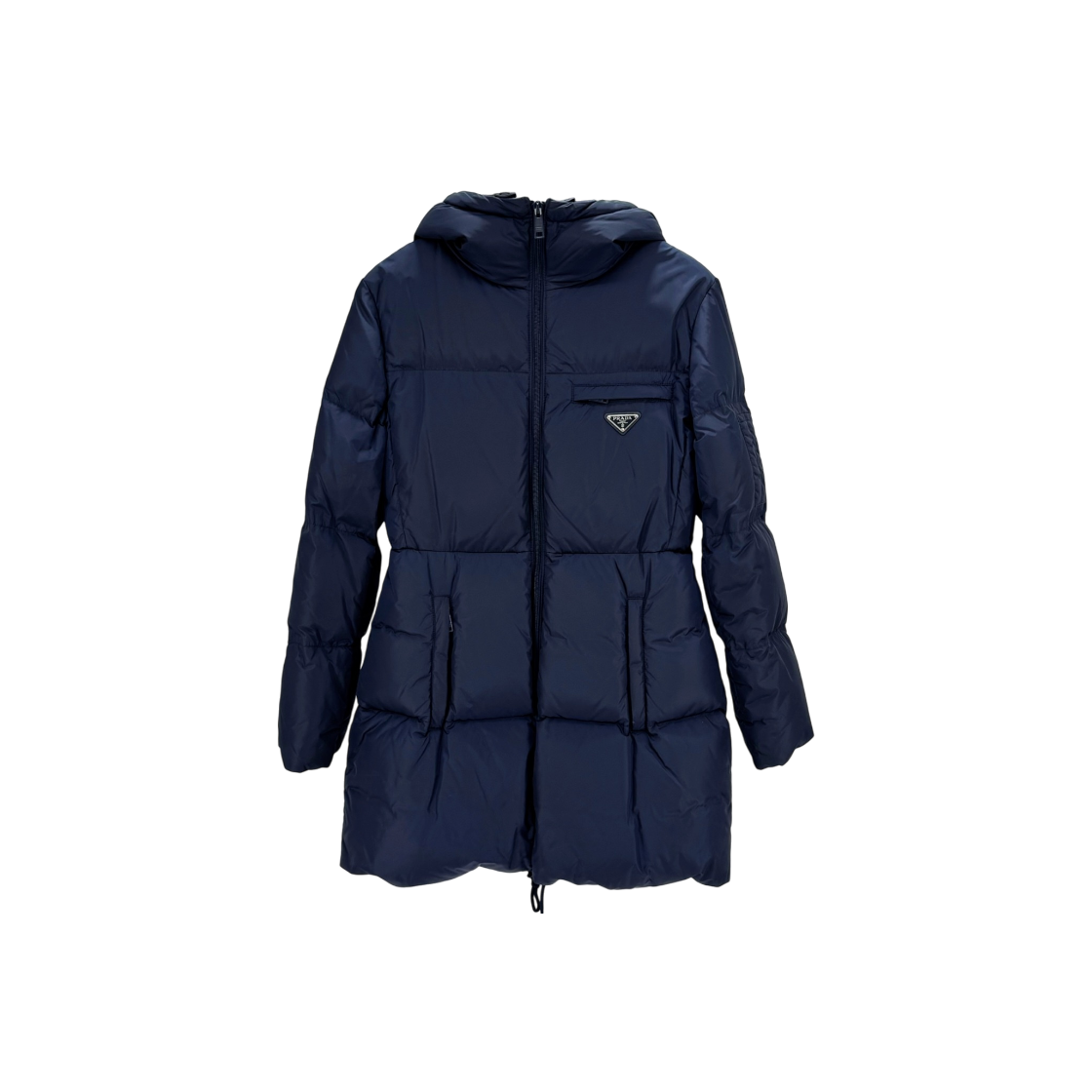 프라다 삼각로고 여성 롱패딩 네이비(Prada Triangle Logo Women Long Puffer Jacket Navy) - 1