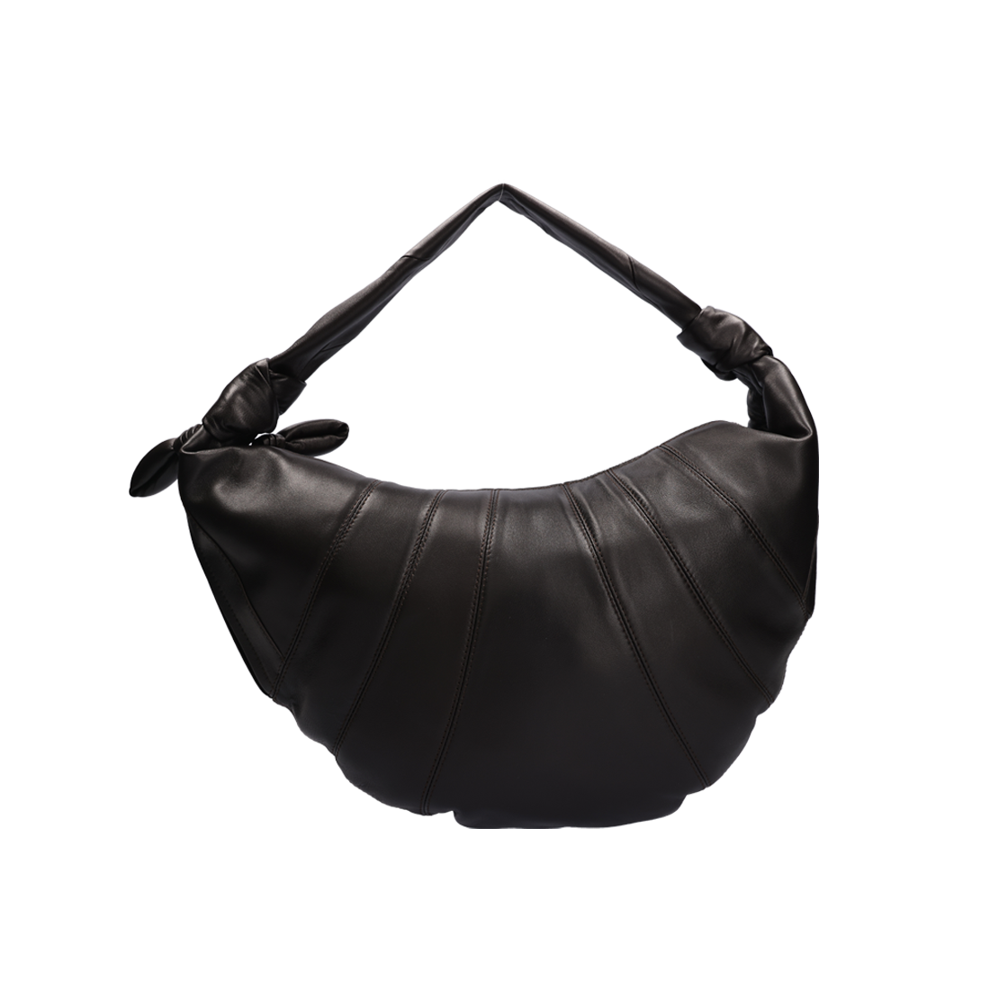 ITM92KLAHQJH Lemaire BG0071 Fortune Croissant Bag Black Leather