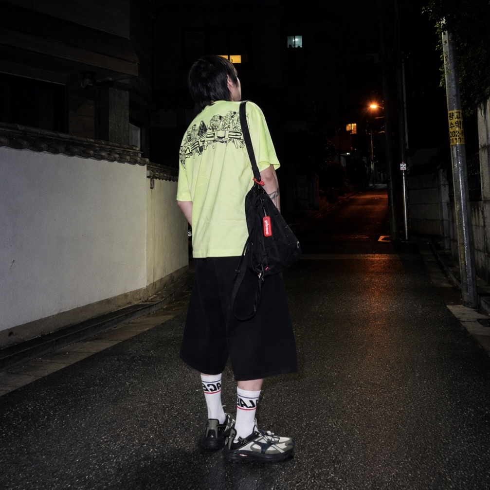 Mizuno Racer Trail SE Khaki, Supreme Supper T-Shirt Bright Yellow - 26SS 착용 스타일