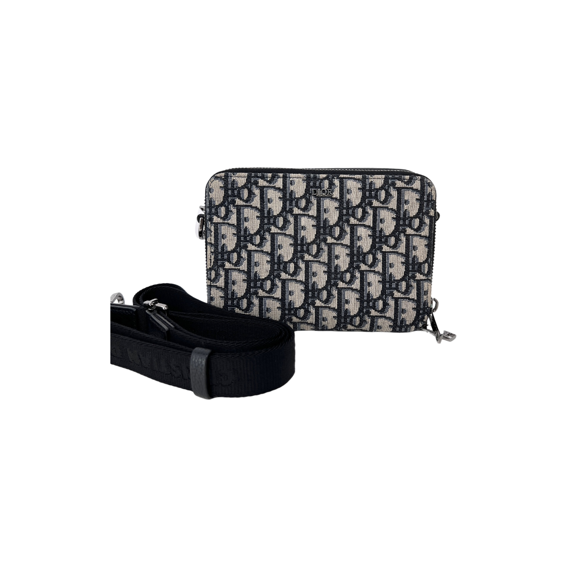 ITO85P4479HO Dior Oblique Jacquard Strap Zip Pouch Crossbody Bag