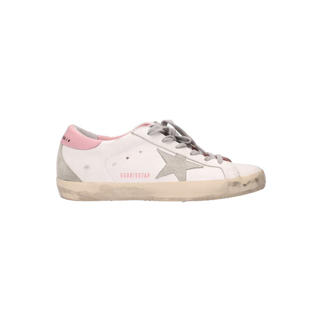 ITBD28E76D5F Golden Goose Leather Sneakers in White & Gray & Pink