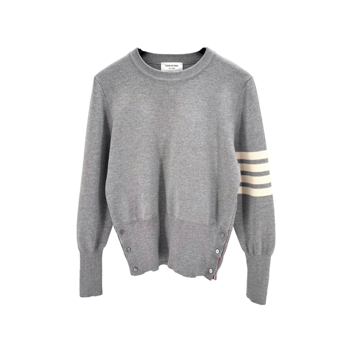 ITV3FAG5GC5B Thom Browne Diagonal Stripe Milano Stitch Knit Gray