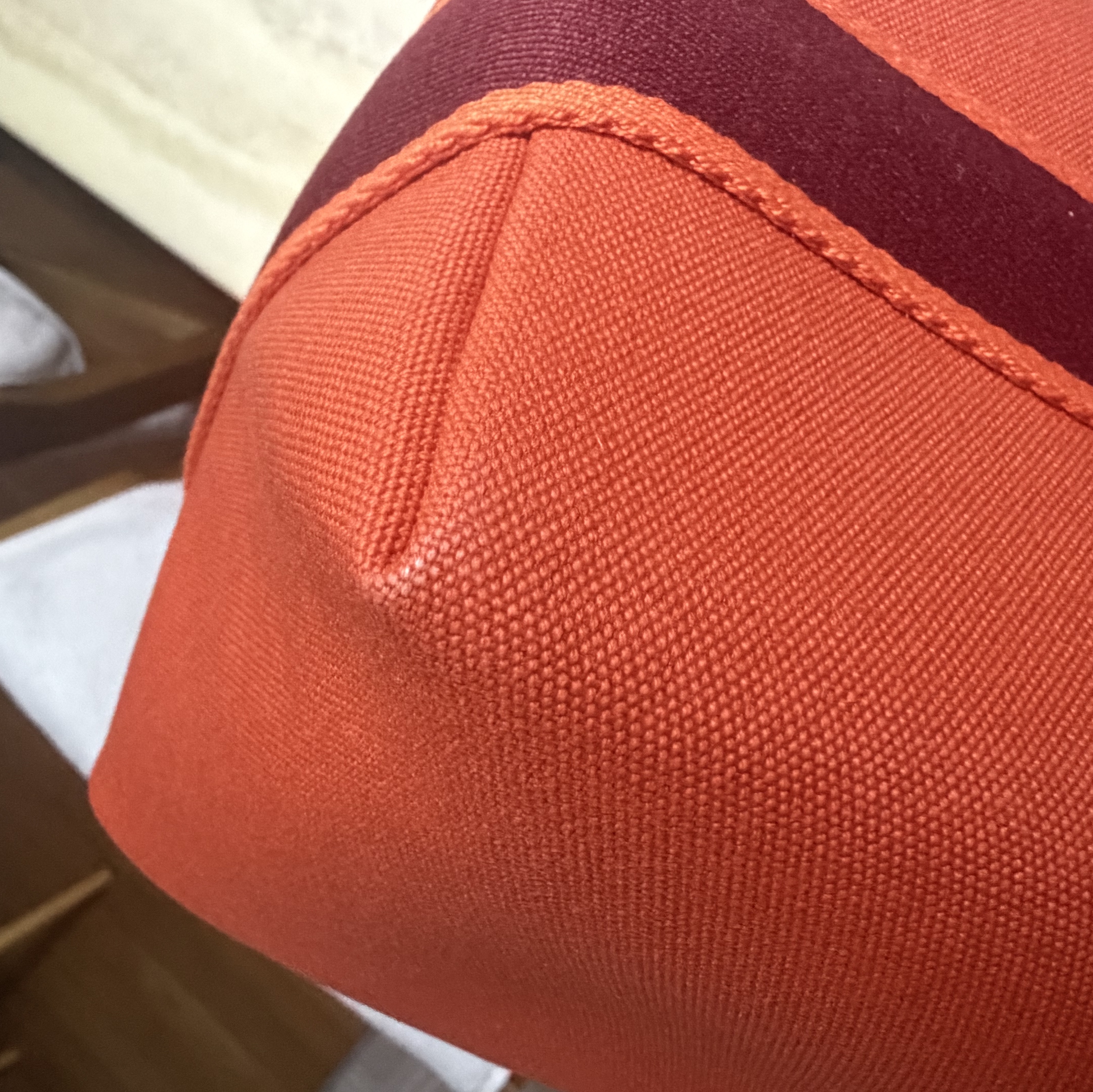 Hermes Large Bride-A-Brac Case Canvas & Orange Feu 착용 스타일 - 1