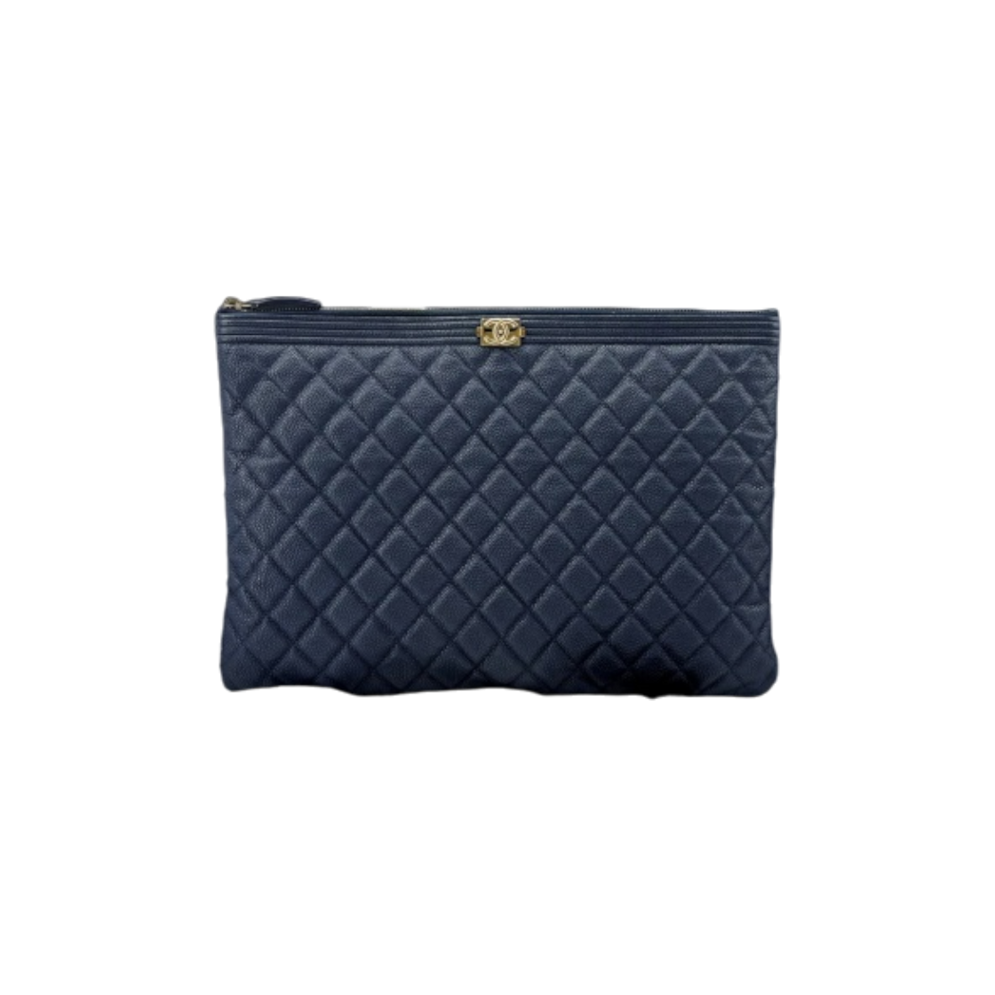 ITMMCM5WA8ER Chanel Caviar Boy Clutch Bag Large Navy