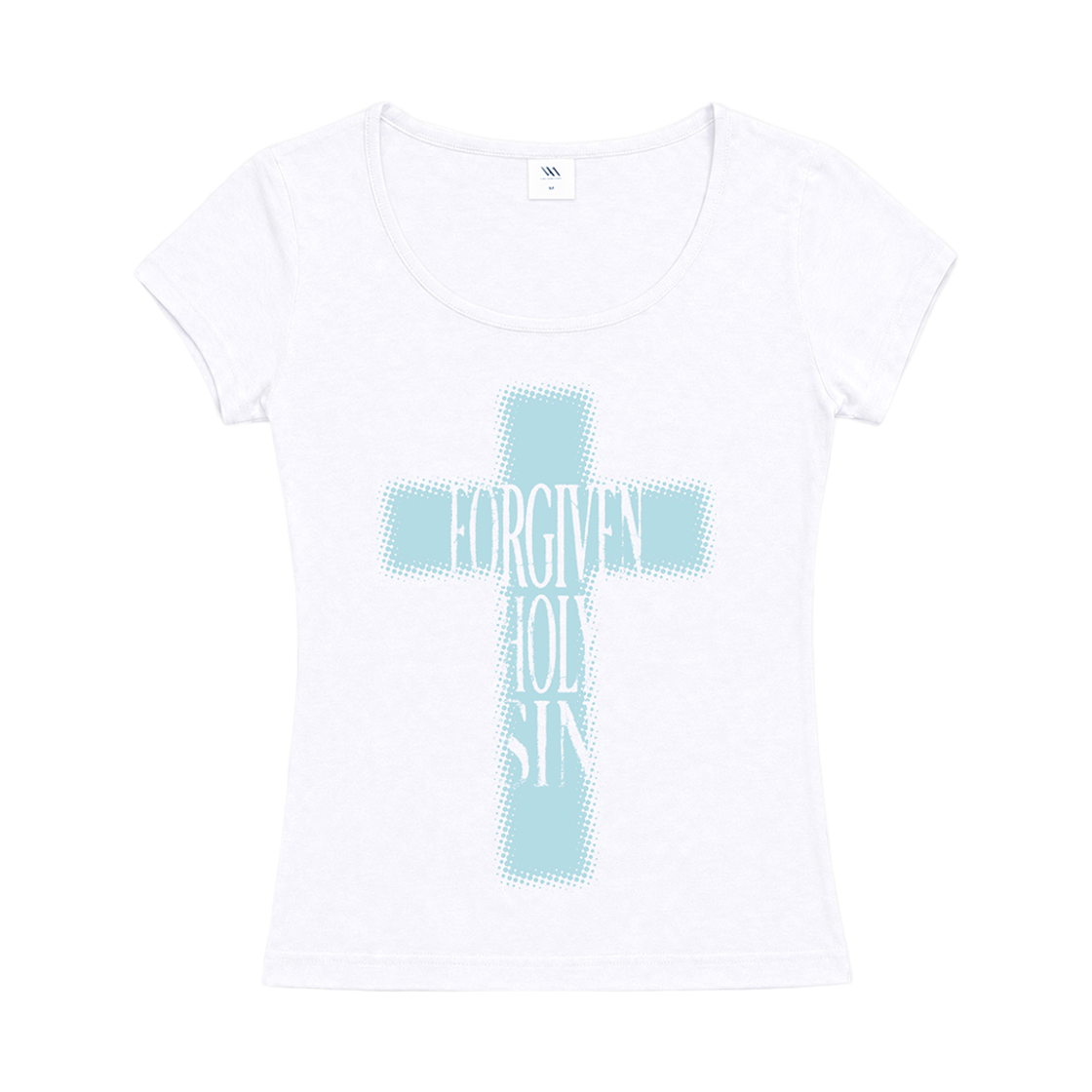 벤힛 홀리 신 유넥 슬림핏 반팔티 화이트(venhit Holy Sin U-Neck Slim Fit T-Shirt White)